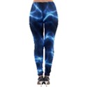 Lightning Electricity Pattern Blue Lightweight Velour Leggings View2