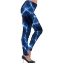 Lightning Electricity Pattern Blue Lightweight Velour Leggings View4