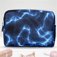 Lightning Electricity Pattern Blue Make Up Pouch (medium) by Mariart