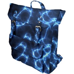 Lightning Electricity Pattern Blue Buckle Up Backpack by Mariart