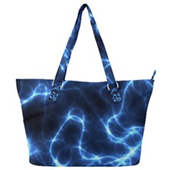 Lightning Electricity Pattern Blue Full Print Shoulder Bag by Mariart