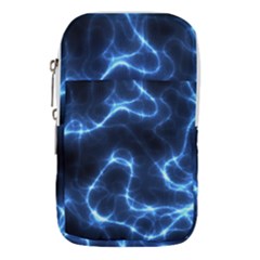 Lightning Electricity Pattern Blue Waist Pouch (small) by Mariart