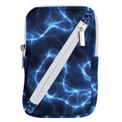 Lightning Electricity Pattern Blue Belt Pouch Bag (large) by Mariart