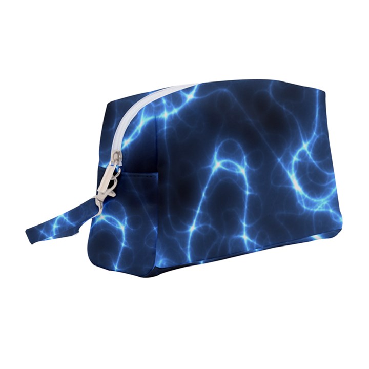 Lightning Electricity Pattern Blue Wristlet Pouch Bag (Medium)