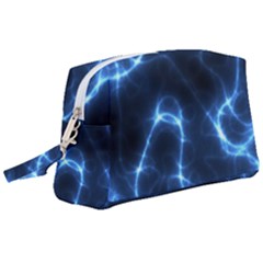 Lightning Electricity Pattern Blue Wristlet Pouch Bag (large) by Mariart