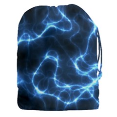 Lightning Electricity Pattern Blue Drawstring Pouch (xxxl) by Mariart