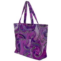 Marbled Purple Swirls Zip Up Canvas Bag