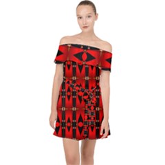 Abstract-a-2 1 Off Shoulder Chiffon Dress by ArtworkByPatrick