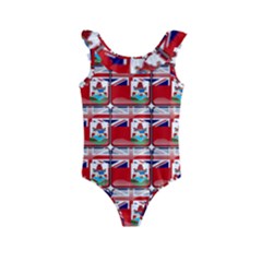 Flag Bermuda Kids  Frill Swimsuit by ArtworkByPatrick