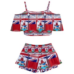 Flag Bermuda Kids  Off Shoulder Skirt Bikini by ArtworkByPatrick