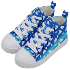 Clouds Kids  Mid-top Canvas Sneakers by bloomingvinedesign