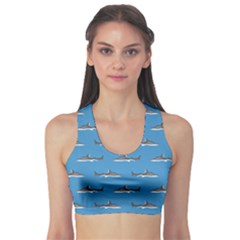 Shark Pattern Sports Bra by bloomingvinedesign