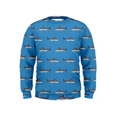 Shark Pattern Kids  Sweatshirt by bloomingvinedesign