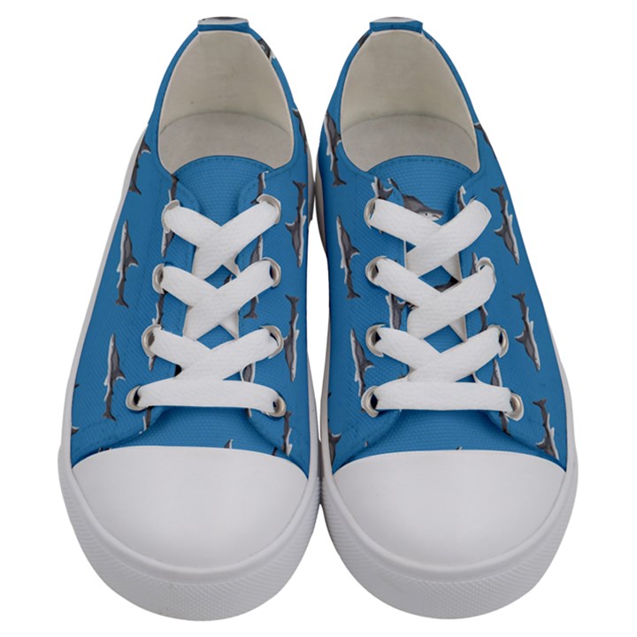 Shark Pattern Kids  Low Top Canvas Sneakers