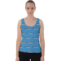 Shark Pattern Velvet Tank Top by bloomingvinedesign