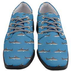 Shark Pattern Women Heeled Oxford Shoes by bloomingvinedesign