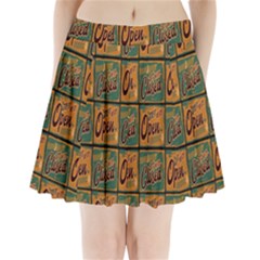 Open Closed 1 Pleated Mini Skirt by ArtworkByPatrick