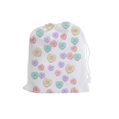 Hearts Drawstring Pouch (large) by Lullaby