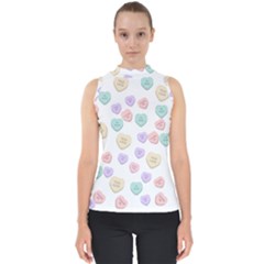 Hearts Mock Neck Shell Top by Lullaby