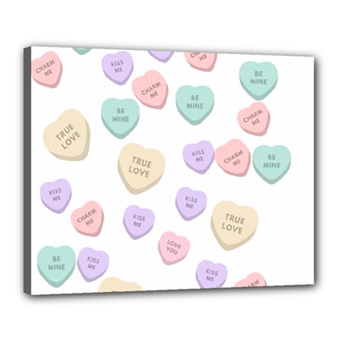 Hearts Canvas 20  X 16  (stretched) by Lullaby