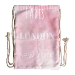 Paris, London, New York Drawstring Bag (large) by Lullaby