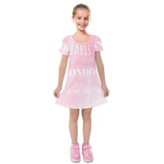 Paris, London, New York Kids  Short Sleeve Velvet Dress