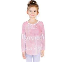 Paris, London, New York Kids  Long Sleeve Tee