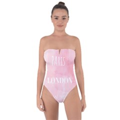 Paris, London, New York Tie Back One Piece Swimsuit by Lullaby