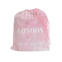 Paris, London, New York Drawstring Pouch (xl) by Lullaby