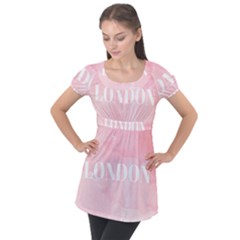 Paris, London, New York Puff Sleeve Tunic Top by Lullaby