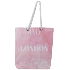 Paris, London, New York Full Print Rope Handle Tote (large) by Lullaby