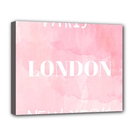 Paris, London, New York Deluxe Canvas 20  X 16  (stretched)