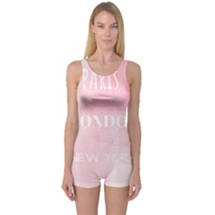 Paris, London, New York One Piece Boyleg Swimsuit by Lullaby