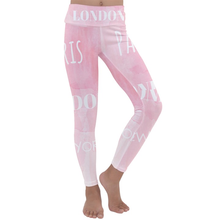 Paris, London, New York Kids  Lightweight Velour Classic Yoga Leggings