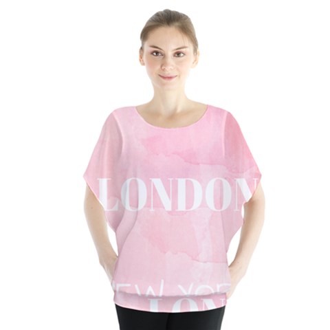 Paris, London, New York Batwing Chiffon Blouse by Lullaby