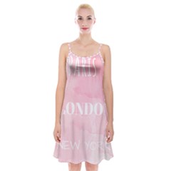 Paris, London, New York Spaghetti Strap Velvet Dress