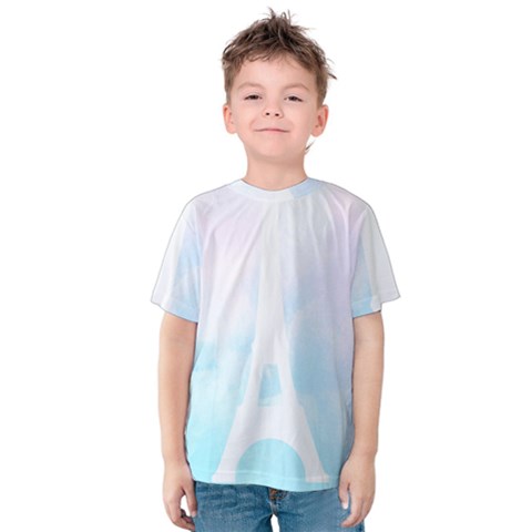 Pastel Eiffel s Tower, Paris Kids  Cotton Tee by Lullaby