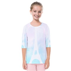 Pastel Eiffel s Tower, Paris Kids  Quarter Sleeve Raglan Tee