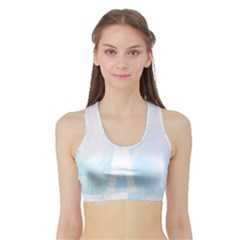 Pastel Eiffel s Tower, Paris Sports Bra With Border by Lullaby