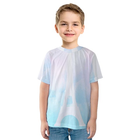 Pastel Eiffel s Tower, Paris Kids  Sport Mesh Tee by Lullaby