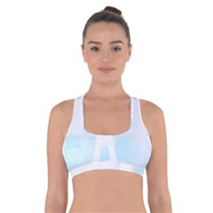 Pastel Eiffel s Tower, Paris Cross Back Sports Bra by Lullaby