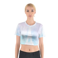 Pastel Eiffel s Tower, Paris Cotton Crop Top by Lullaby