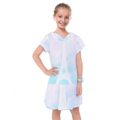 Pastel Eiffel s Tower, Paris Kids  Drop Waist Dress by Lullaby