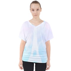 Pastel Eiffel s Tower, Paris V-neck Dolman Drape Top by Lullaby