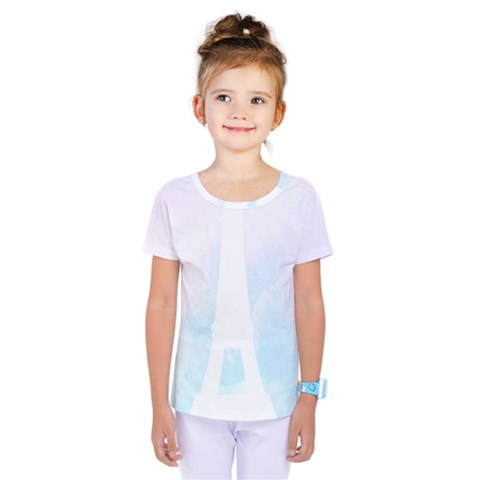 Pastel Eiffel s Tower, Paris Kids  One Piece Tee by Lullaby