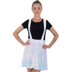 Pastel Eiffel s Tower, Paris Velvet Suspender Skater Skirt by Lullaby