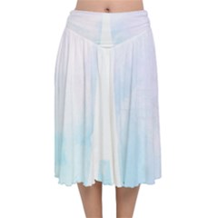 Pastel Eiffel s Tower, Paris Velvet Flared Midi Skirt