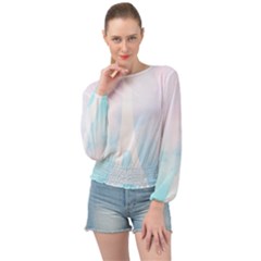 Pastel Eiffel s Tower, Paris Banded Bottom Chiffon Top by Lullaby