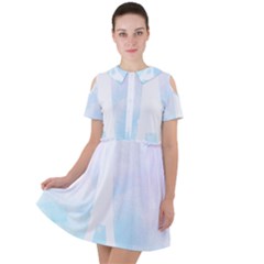 Pastel Eiffel s Tower, Paris Short Sleeve Shoulder Cut Out Dress  by Lullaby