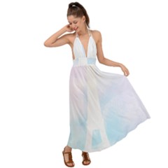 Pastel Eiffel s Tower, Paris Backless Maxi Beach Dress by Lullaby